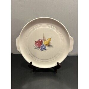 Knowles Utility Ware 2-handled Serving PLATTER Fruit Design 11” Vintage